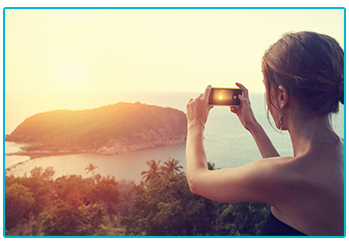 How to get amazing shots for Instagram on your phone! - Woman taking landscape shot.
