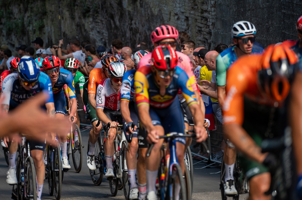 Competitive Road Cycling Race.
