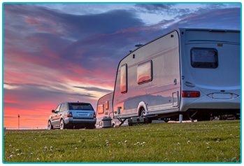 New Touring Caravans - caravans at sunset