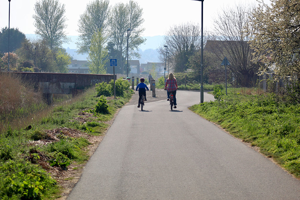 Cycling along the cuckoo trail on a beautiful spring day