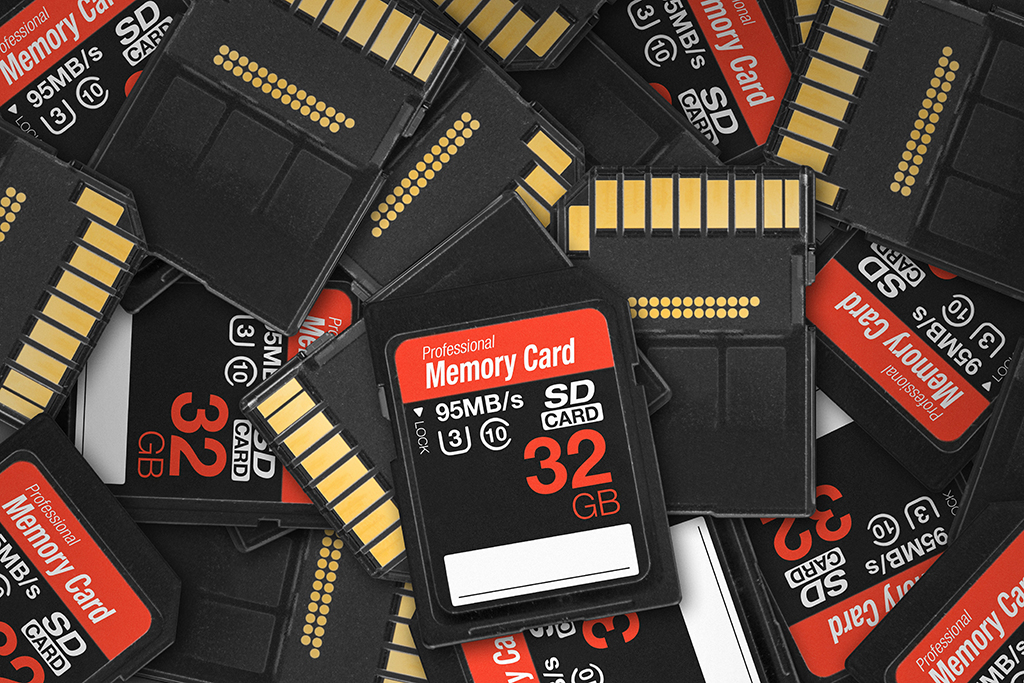 Generic SD memory card pile