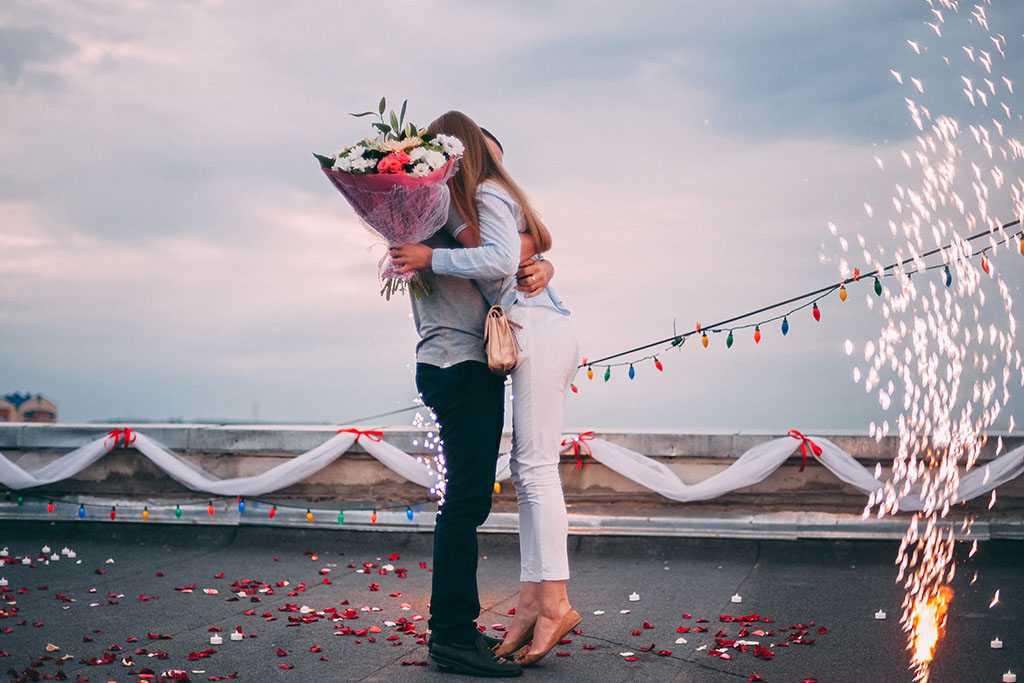 The man made a proposal to marry the girl.