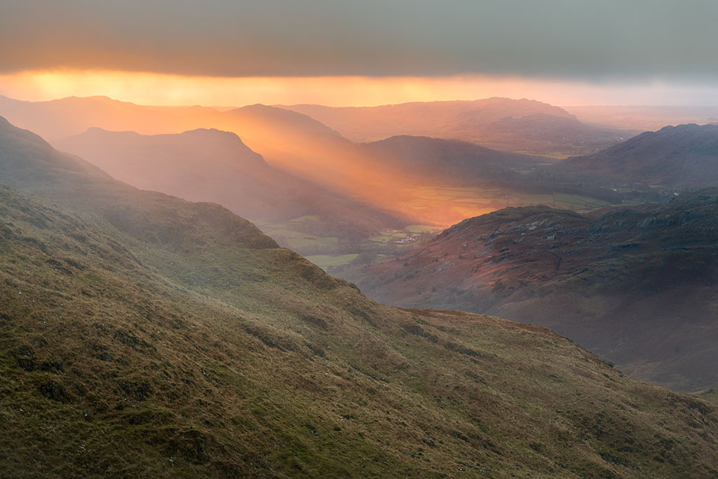 Best Campsites UK Golden Evening Light The Lake District.