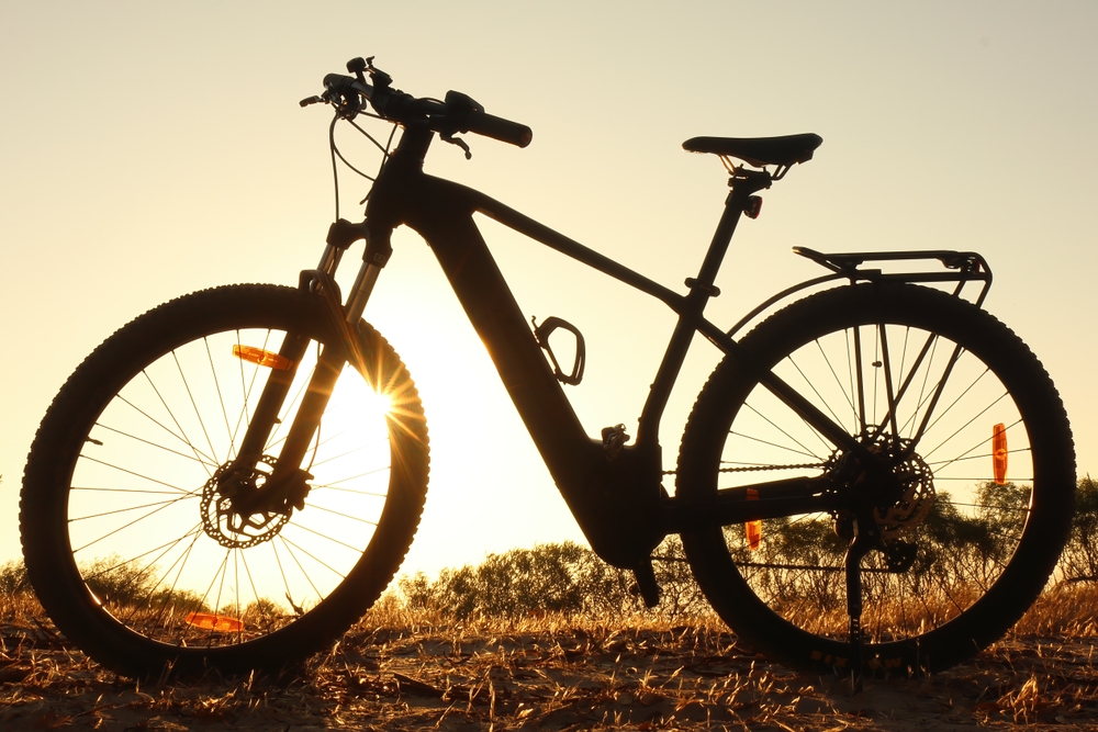 Electric bike at sunrise.