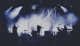 Bands silhouette in concert