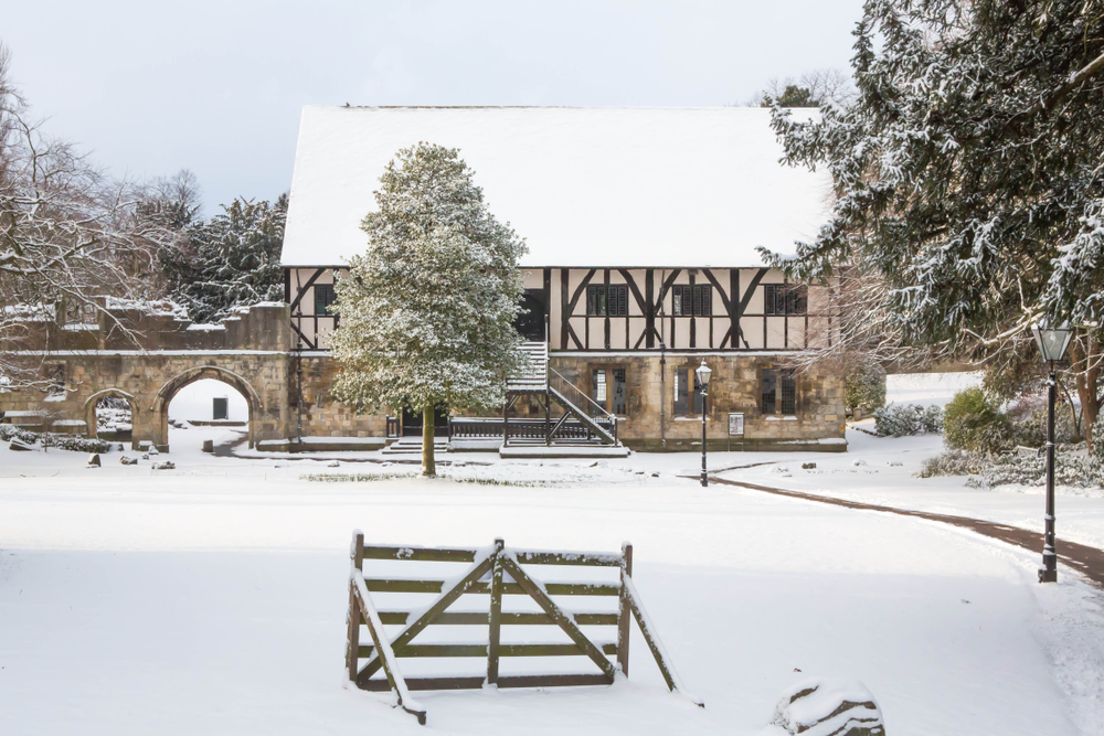 Hospitium Musem Gardens York Under Blanket of Snow.