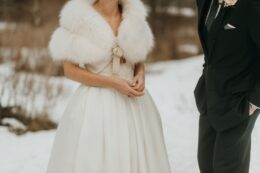 Midsection View Bride Groom Winter Wedding.