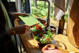 Easy Caravan Meals Cookbook Chopping Salad.