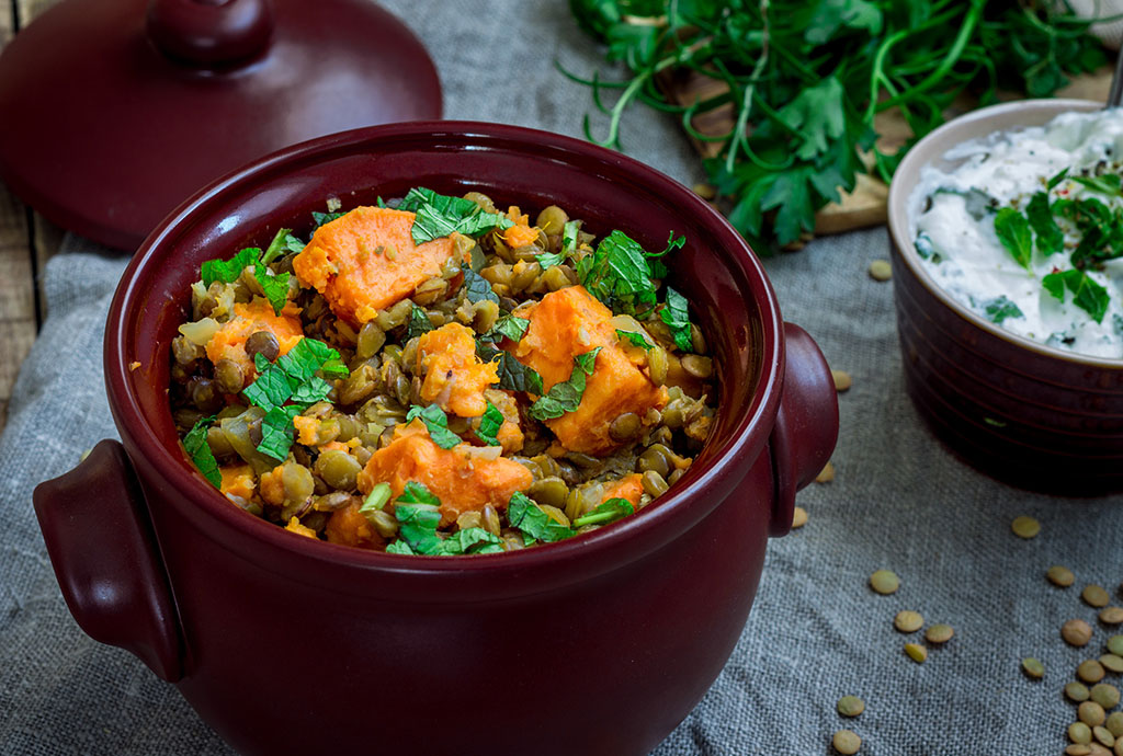 Easy Caravan Meals Lentils Sweet Potato.